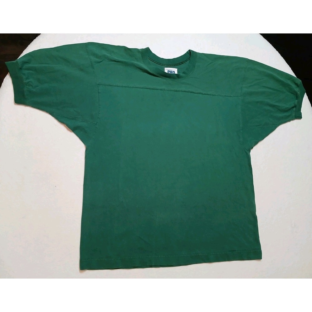 Vintage 90s Russell Athletic Pro Cotton Football Jersey T-Shirt Blank Green L